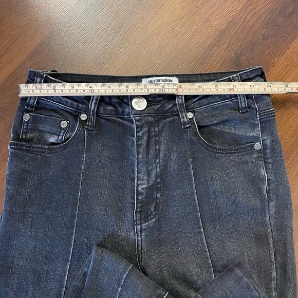 One x OneTeaspoon High Waist Freebird II Skinny Jeans Black Goth Grunge Emo Sz28 - Picture 6 of 10